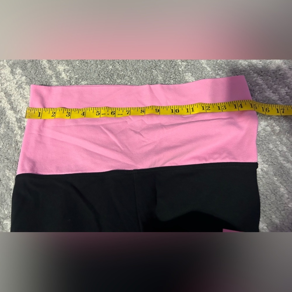 Victorias Secret PINK Y2K Style Foldover Waist Leggings Size M Love Pink Trendy - Picture 4 of 7